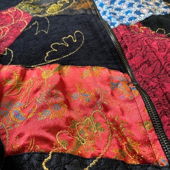 White Stag Embroidered Patchwork Zip Front Jacket Women's Sz XL Artsy‎ Boho - Picture 4 of 11